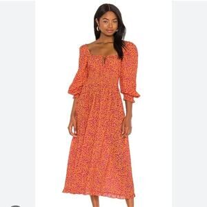 Peony Swimwear Gathered Midi Dress in Garden Party Size 6 US XS NWT